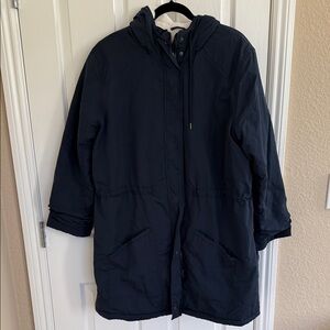 Old Navy Navy blue Jacket with Cream Lining- parka